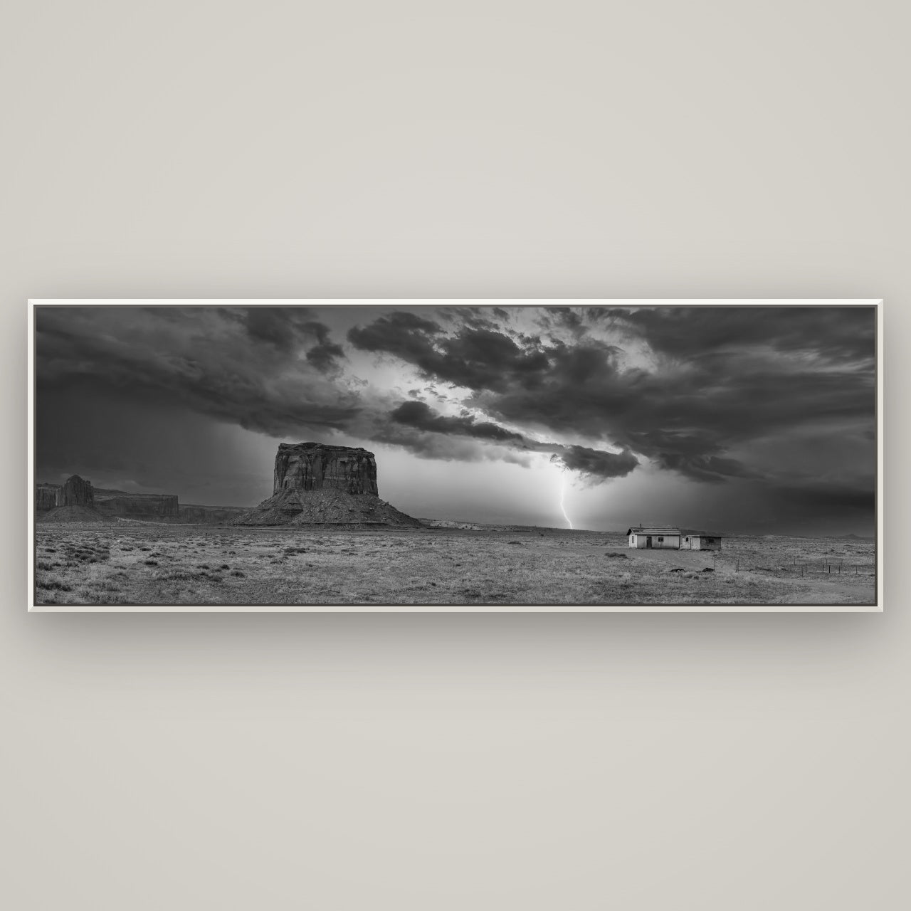 Thunderstrike, Navajo's Monument Storm — Basel White, 198×70 cm. New Zealand fine art wall art by Stephen Milner.