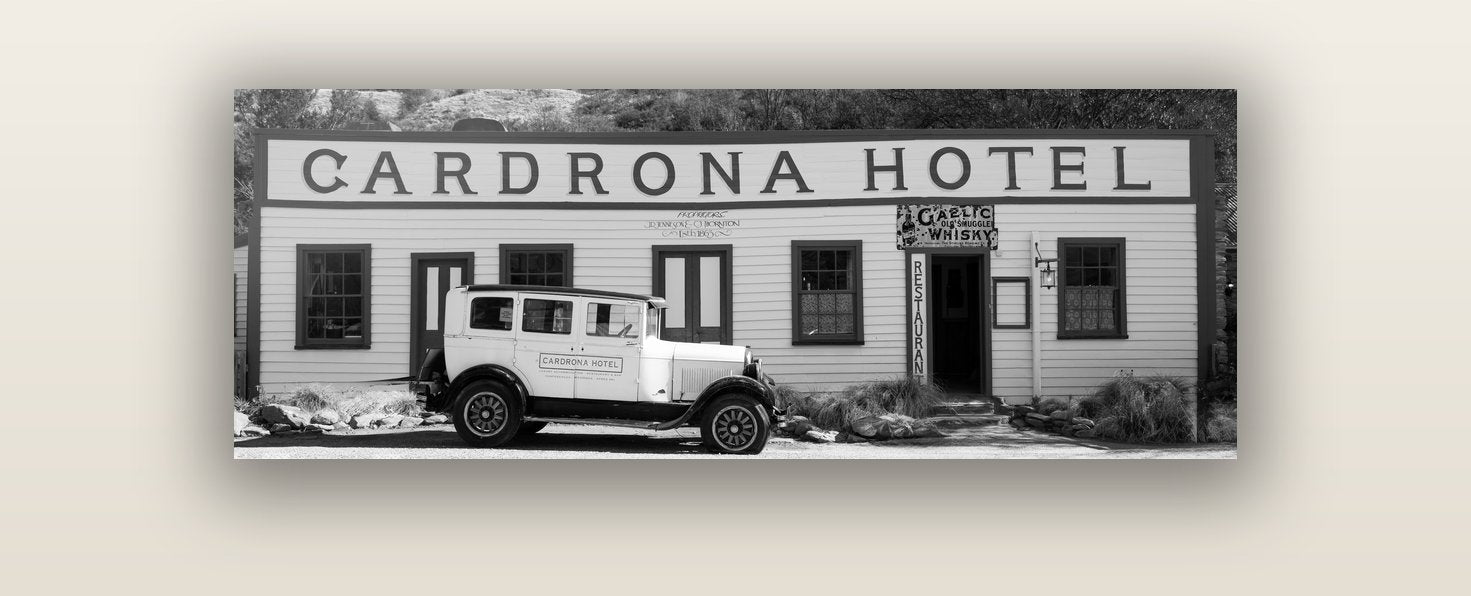 Timeless Echoes, Cardrona's Legacy — acrylic glass print, 122 × 41 cm. New Zealand fine art landscape wall art by Stephen Milner.