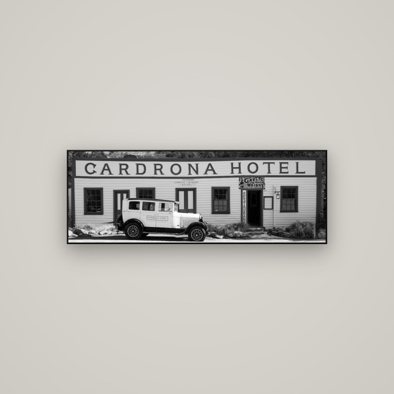 Timeless Echoes, Cardrona's Legacy — ArtBox Black, 113×40 cm. New Zealand fine art wall art by Stephen Milner.