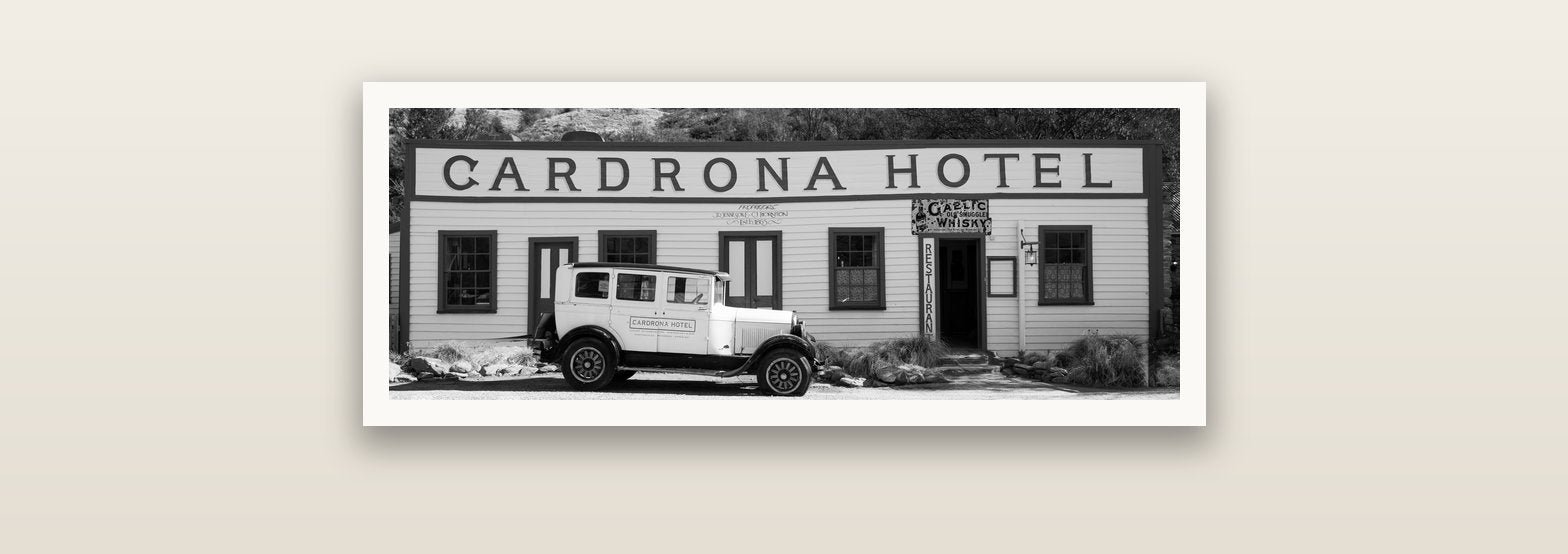 Timeless Echoes, Cardrona's Legacy — Hahnemühle fine art print, 76 × 25 cm. New Zealand fine art landscape photography by Stephen Milner.