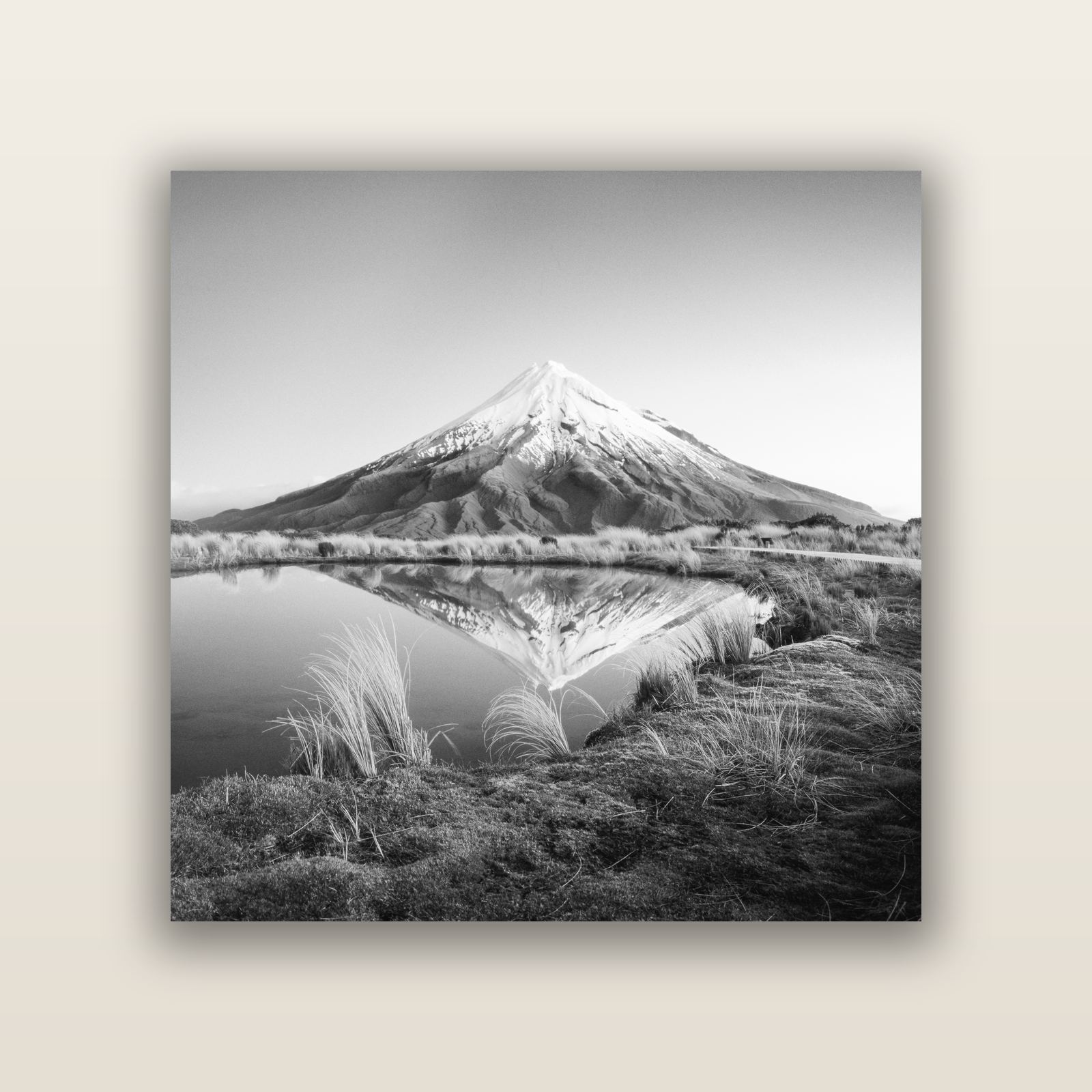 To a Point, Mount Taranaki — acrylic panel print, small 41 × 41 cm. New Zealand fine art landscape wall art by Stephen Milner.