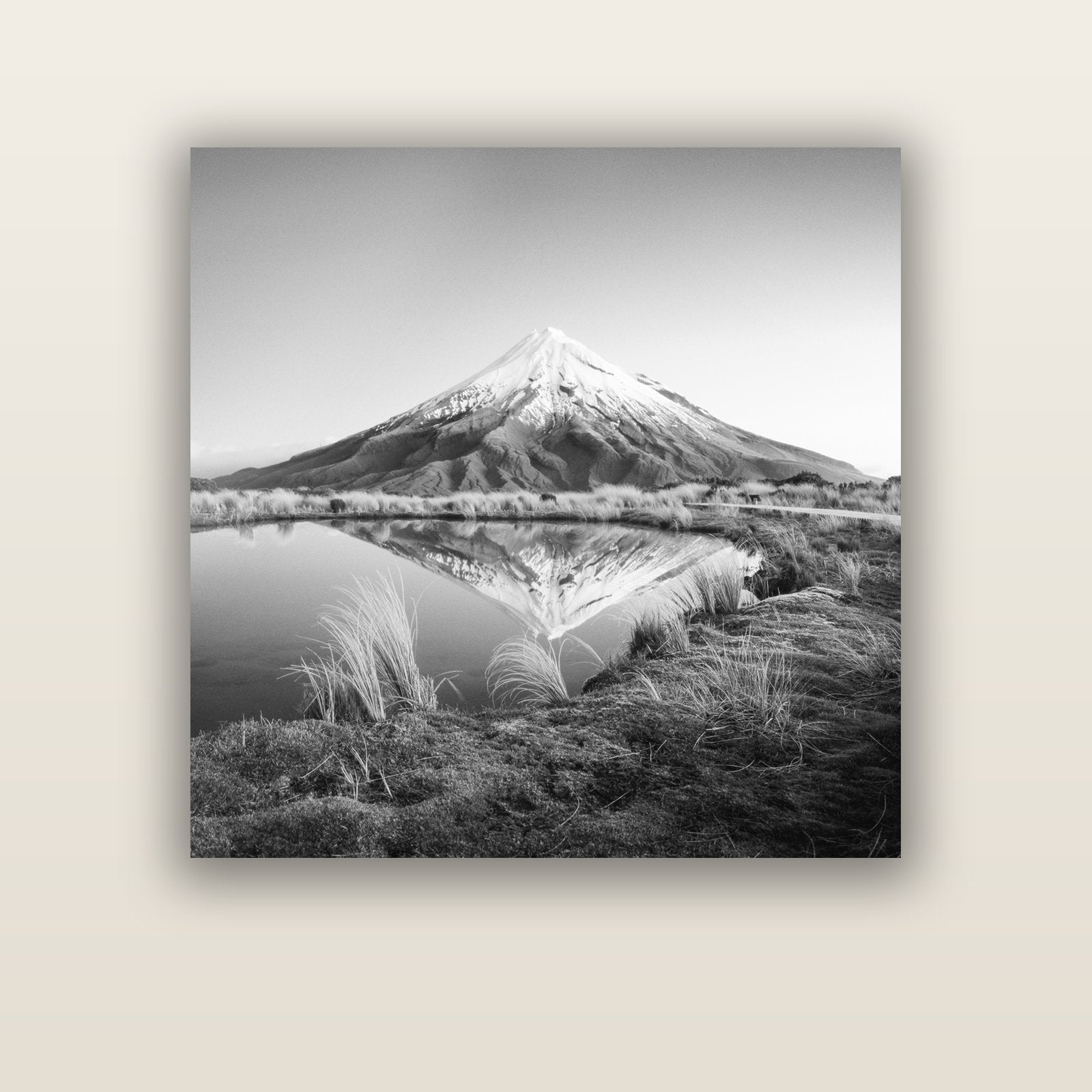 To a Point, Mount Taranaki — acrylic glass print, 112 × 112 cm. New Zealand fine art landscape wall art by Stephen Milner.