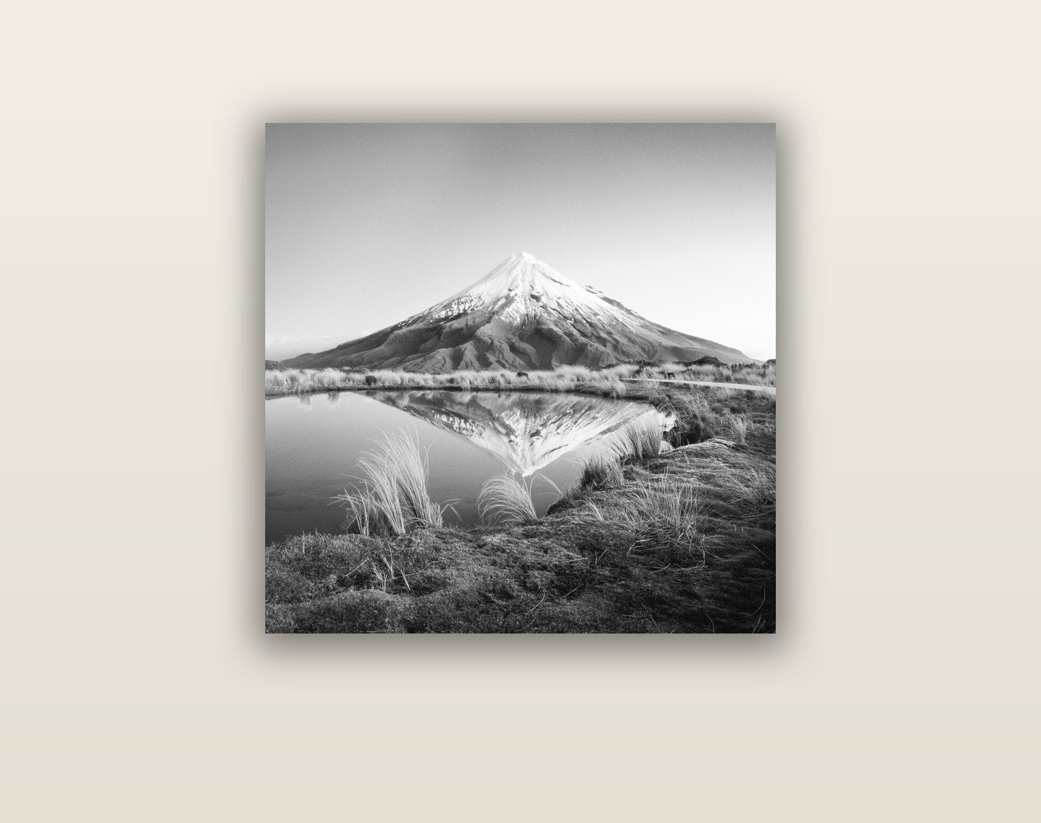 To a Point, Mount Taranaki — acrylic glass print, 61 × 61 cm. New Zealand fine art landscape wall art by Stephen Milner.