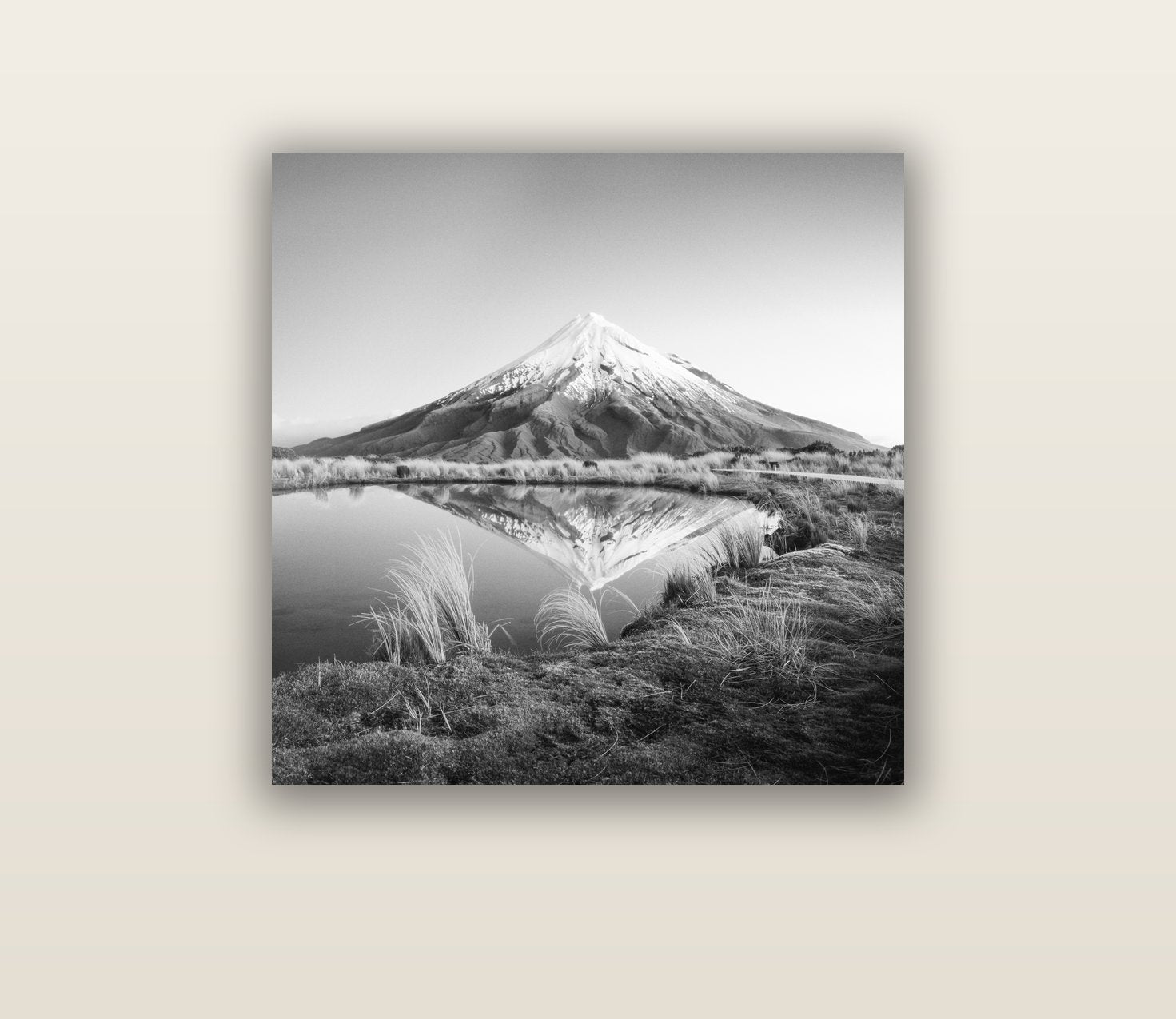 To a Point, Mount Taranaki — acrylic glass print, 76 × 76 cm. New Zealand fine art landscape wall art by Stephen Milner.