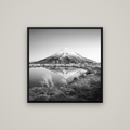 To a Point, Mount Taranaki — Basel Black, 80×80 cm. New Zealand fine art wall art by Stephen Milner.