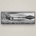 Tranquility's Hut, Big Hill and Potts Range — Basel Black, 198×70 cm. New Zealand fine art wall art by Stephen Milner.