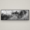 Transitions, Rotorua Redwoods — Basel Black, 198×70 cm. New Zealand fine art wall art by Stephen Milner.