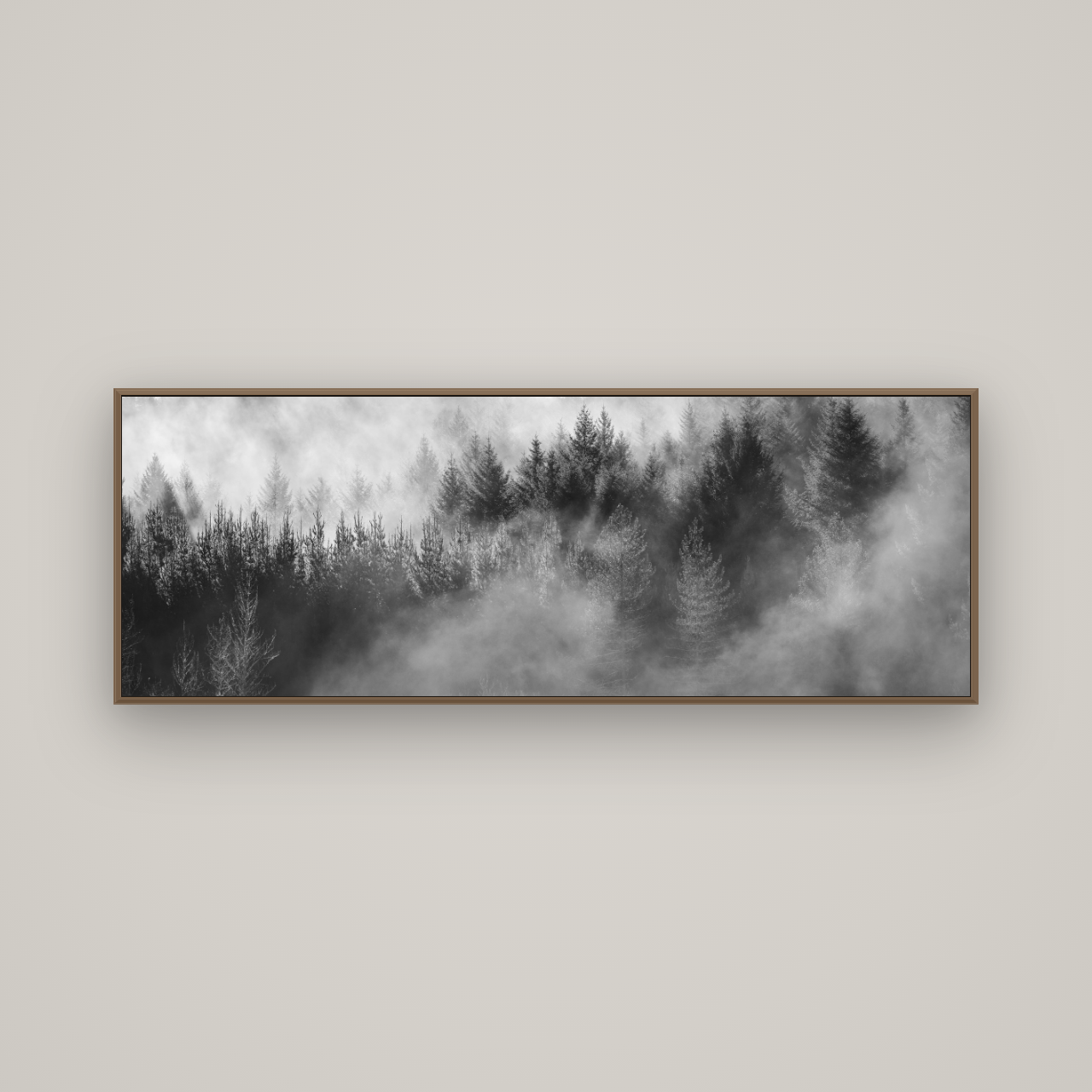 Transitions, The Redwoods, Basel Walnut, 170×60 cm. New Zealand fine art wall art by Stephen Milner.