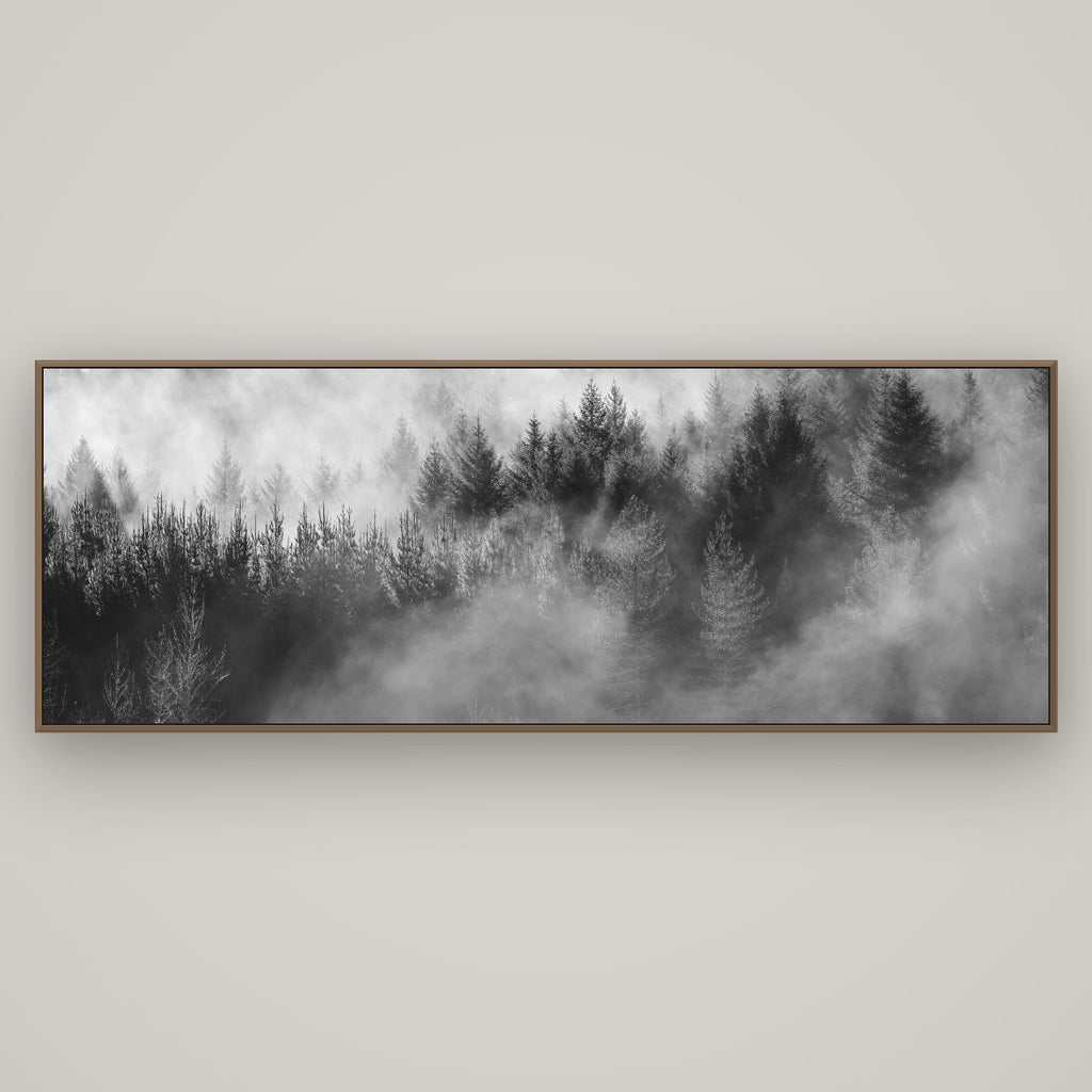 Transitions, The Redwoods, Basel Walnut, 198×70 cm. New Zealand fine art wall art by Stephen Milner.