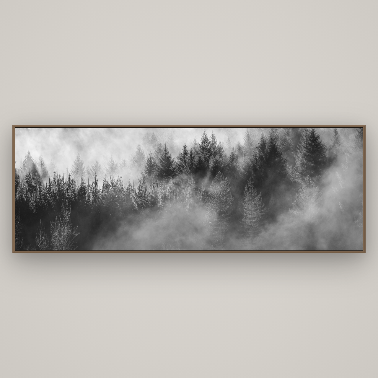 Transitions, The Redwoods, Basel Walnut, 227×80 cm. New Zealand fine art wall art by Stephen Milner.