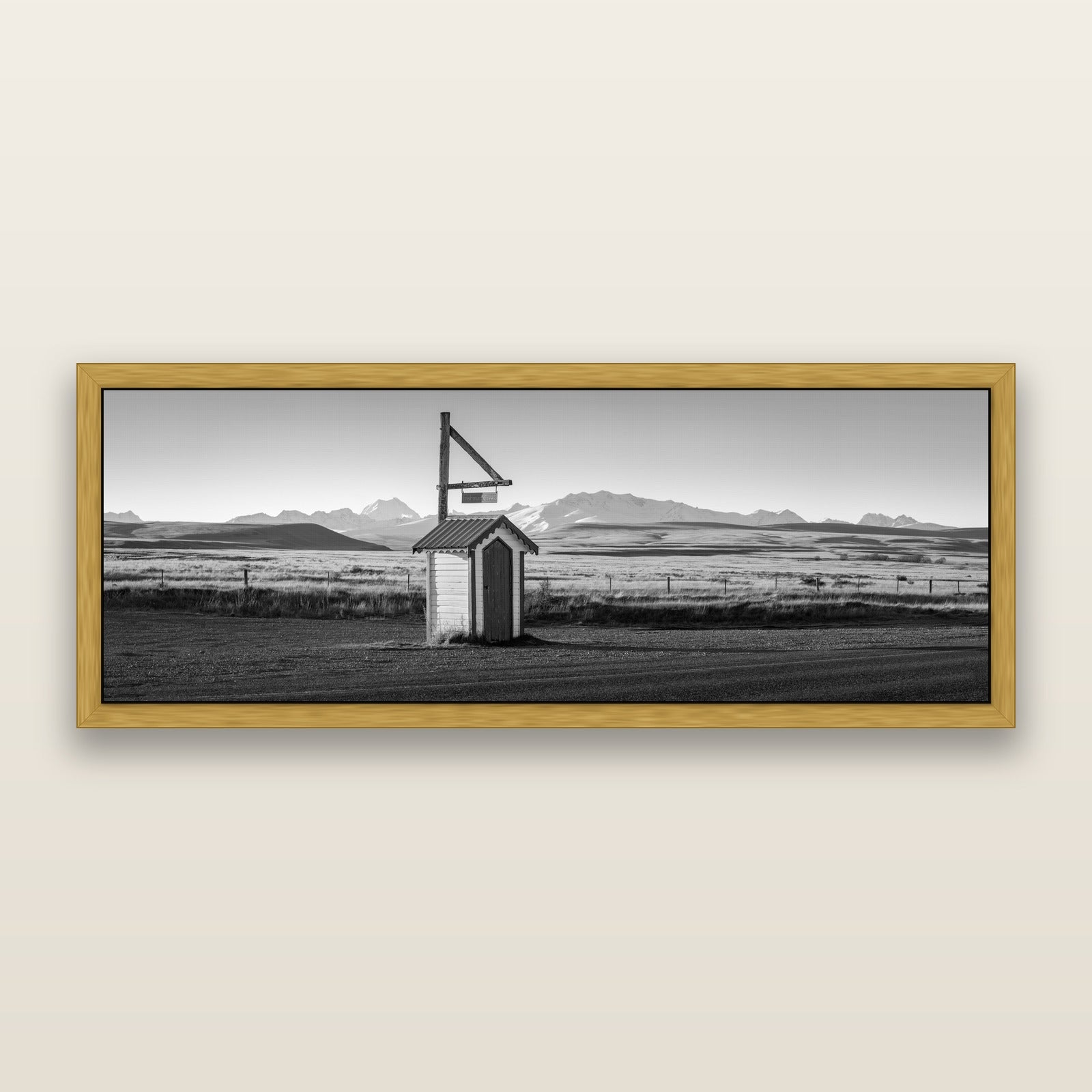 Twilight Reverie, Irishman Creek's Silent Witness, black and white framed metallic canvas print, Antique Gold frame. New Zealand fine art wall art by Stephen Milner.