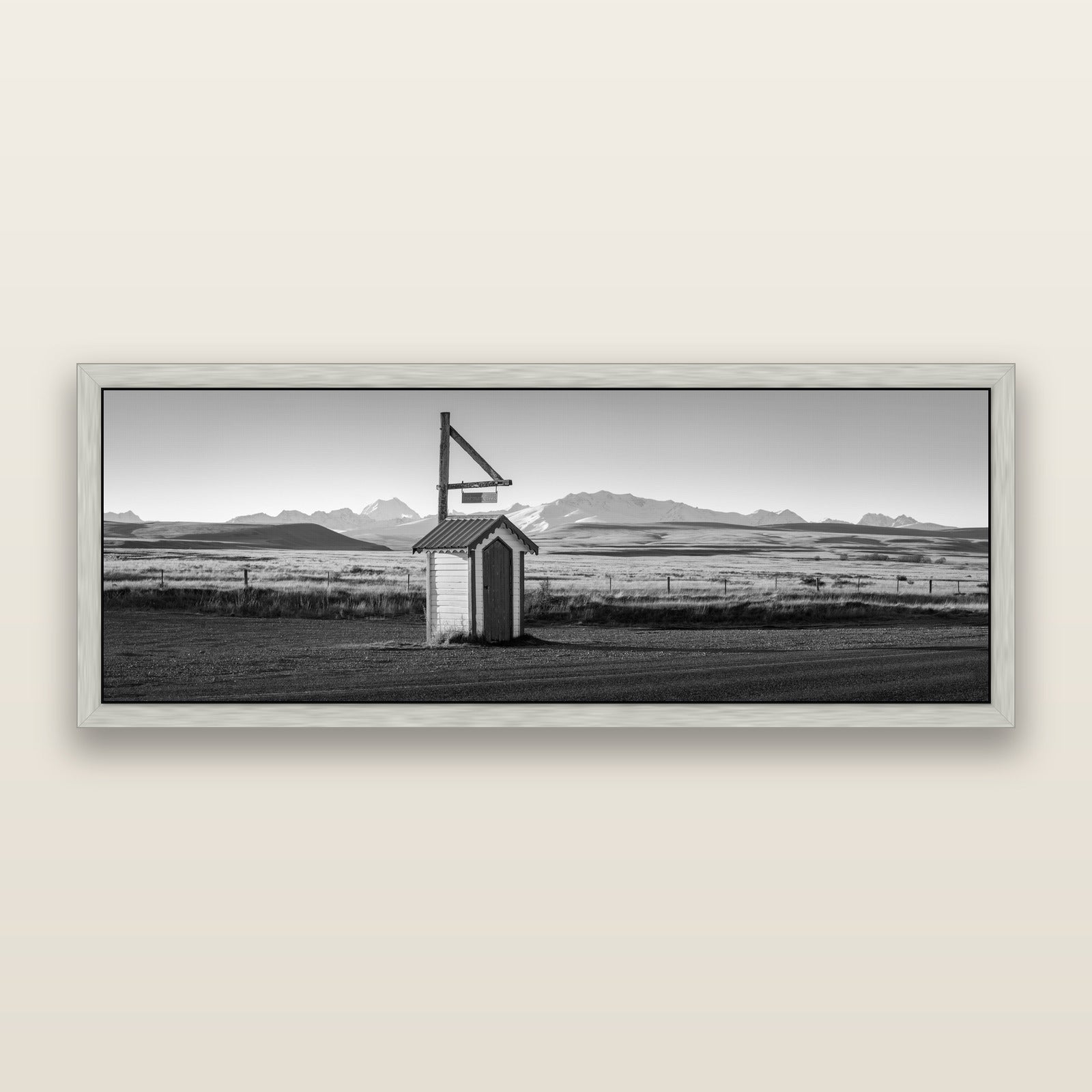 Twilight Reverie, Irishman Creek's Silent Witness, black and white framed metallic canvas print, Antique Silver frame. New Zealand fine art wall art by Stephen Milner.