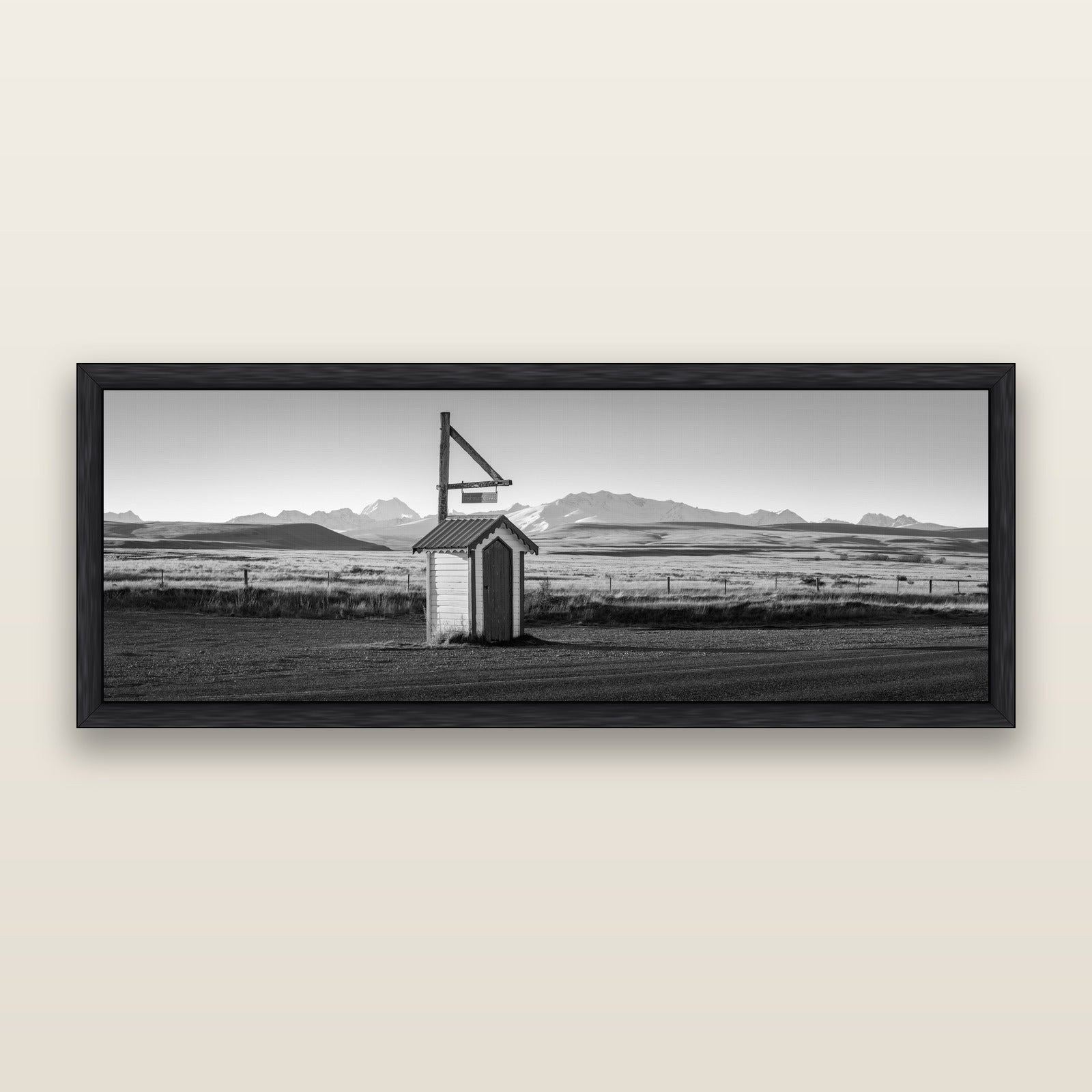 Twilight Reverie, Irishman Creek's Silent Witness, black and white framed metallic canvas print, Black frame. New Zealand fine art wall art by Stephen Milner.