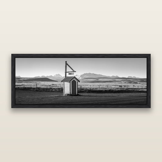 Twilight Reverie, Irishman Creek's Silent Witness, black and white framed metallic canvas print, Black frame. New Zealand fine art wall art by Stephen Milner.