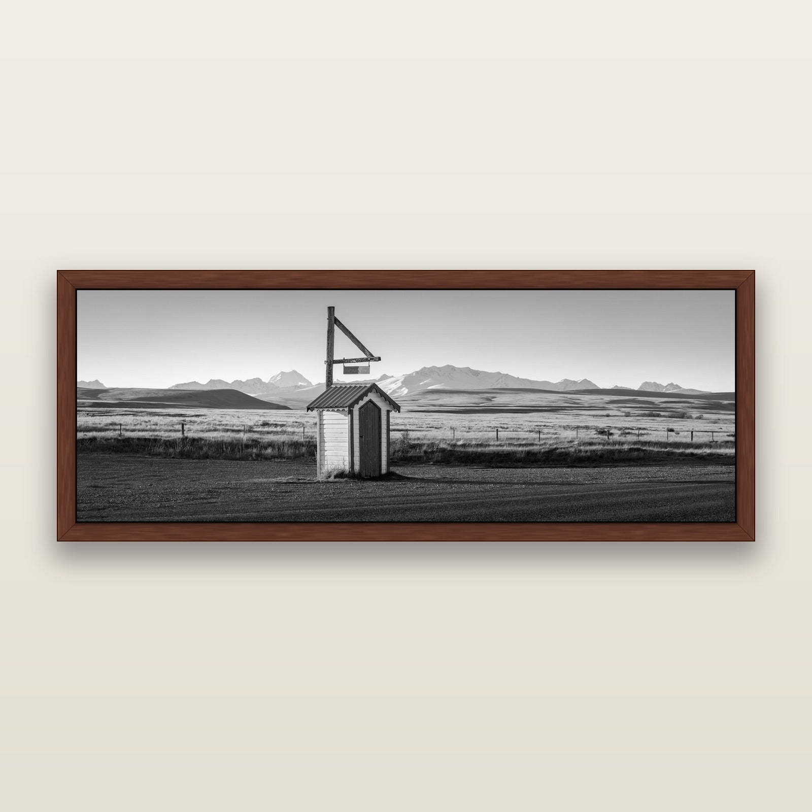 Twilight Reverie, Irishman Creek's Silent Witness, black and white framed metallic canvas print, Brown frame. New Zealand fine art wall art by Stephen Milner.
