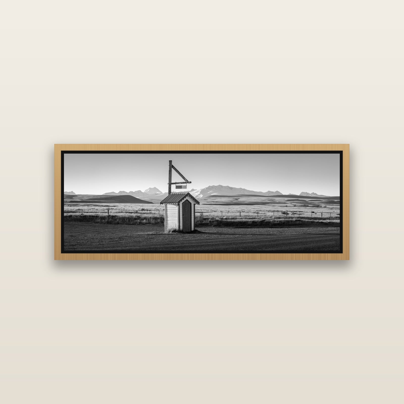 Twilight Reverie, Irishman Creek's Silent Witness — Natural framed metallic canvas print, small 86 × 30 cm. New Zealand fine art landscape wall art by Stephen Milner.