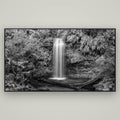 Veil of Serenity, Koropuku Falls — Basel Black, 196×110 cm. New Zealand fine art wall art by Stephen Milner.