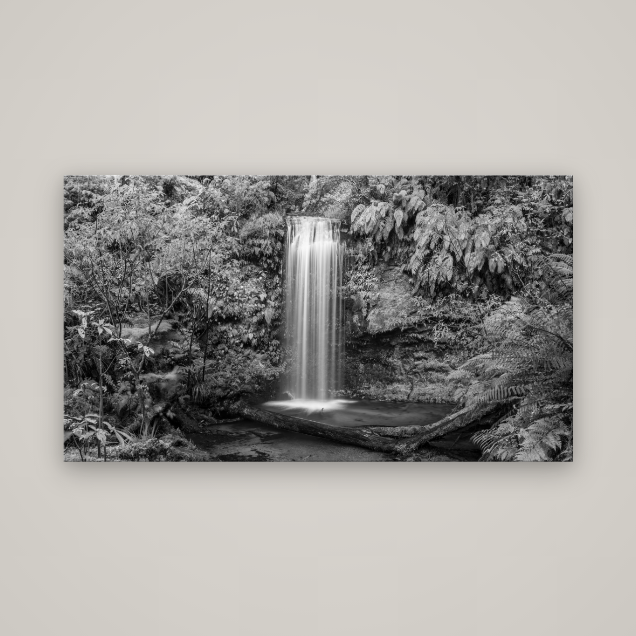 Veil of Serenity, Koropuku Falls — No frame, 160×90 cm. New Zealand fine art wall art by Stephen Milner.