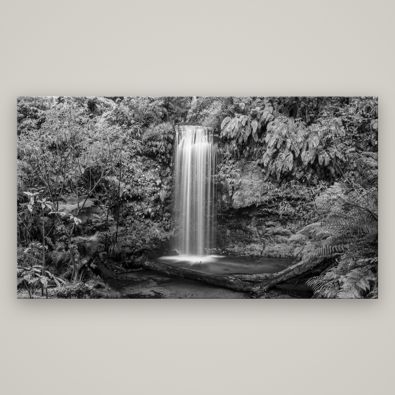 Veil of Serenity, Koropuku Falls — No frame, 196×110 cm. New Zealand fine art wall art by Stephen Milner.