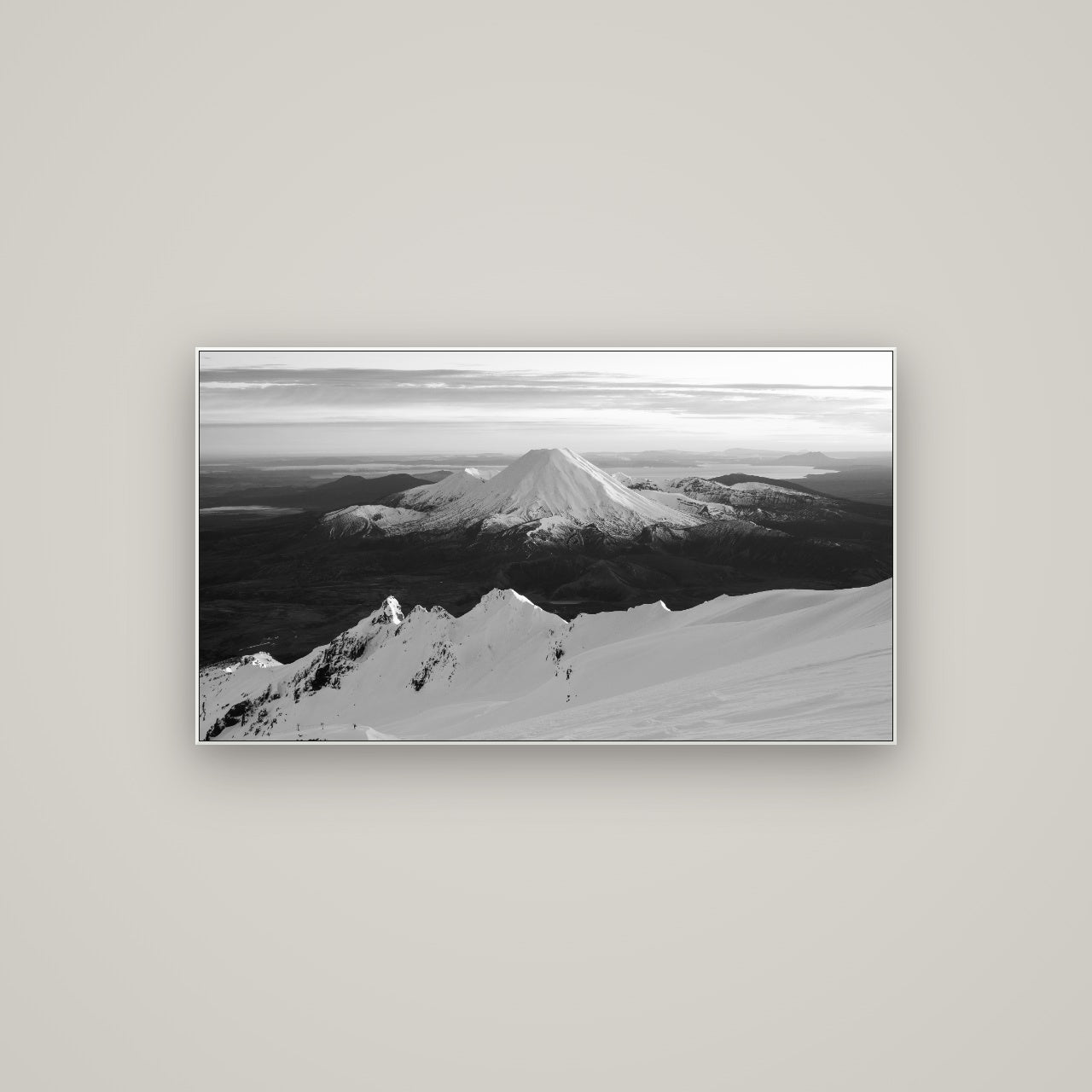 Volcanic Light, Mount Ngauruhoe — ArtBox White, 107×60 cm. New Zealand fine art wall art by Stephen Milner.
