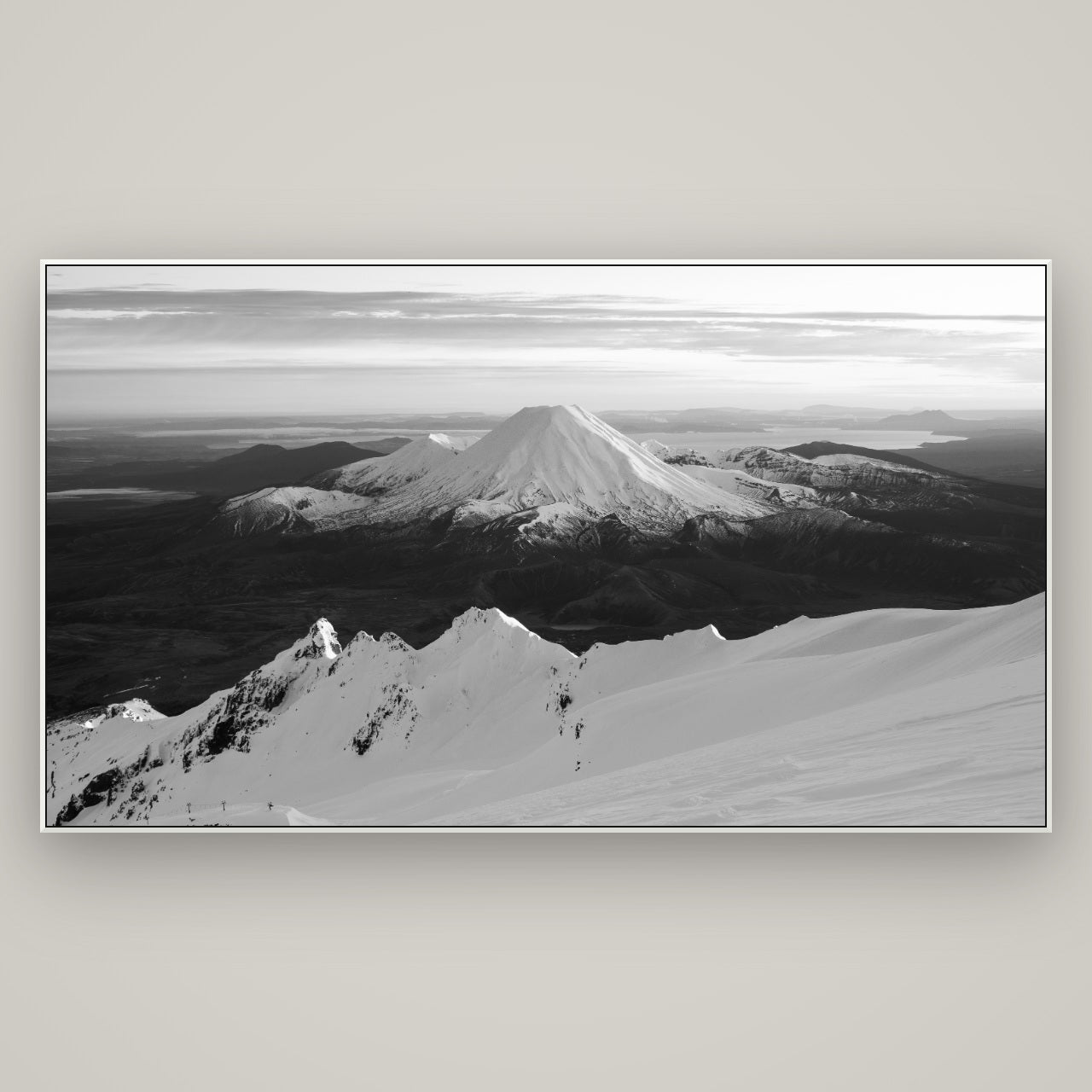 Volcanic Light, Mount Ngauruhoe — ArtBox White, 196×110 cm. New Zealand fine art wall art by Stephen Milner.