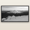 Volcanic Light, Mount Ngauruhoe — black float frame canvas, 200 × 130 cm. New Zealand fine art landscape wall art by Stephen Milner.