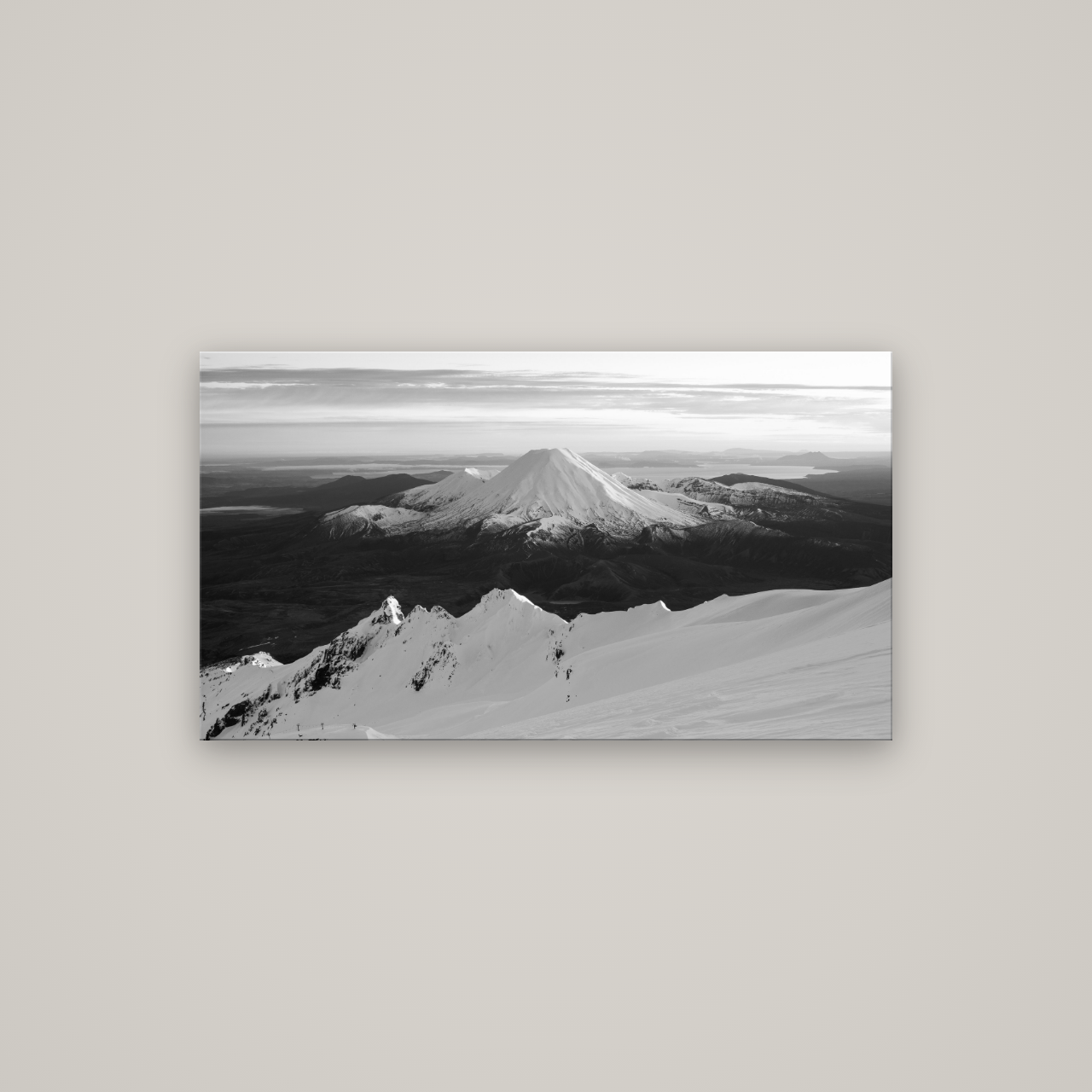 Volcanic Light, Mount Ngauruhoe — No frame, 107×60 cm. New Zealand fine art wall art by Stephen Milner.