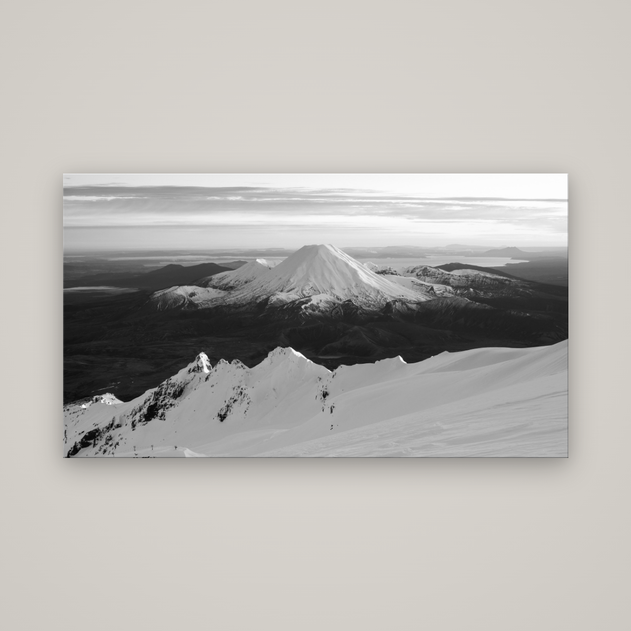 Volcanic Light, Mount Ngauruhoe — No frame, 160×90 cm. New Zealand fine art wall art by Stephen Milner.