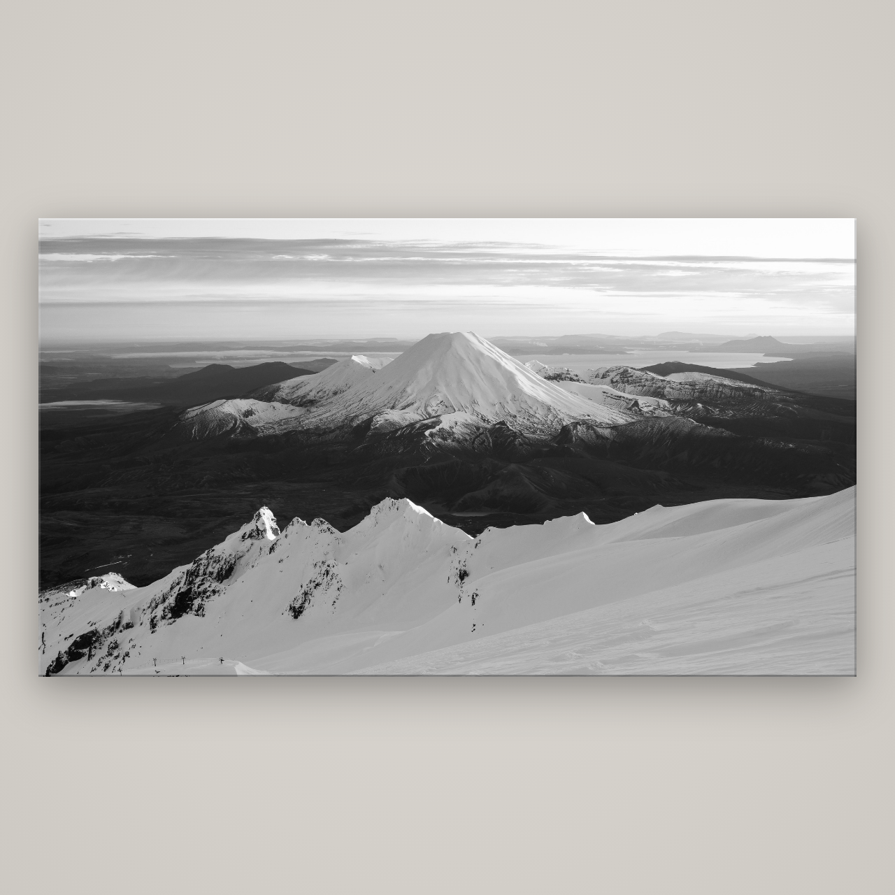 Volcanic Light, Mount Ngauruhoe — No frame, 196×110 cm. New Zealand fine art wall art by Stephen Milner.