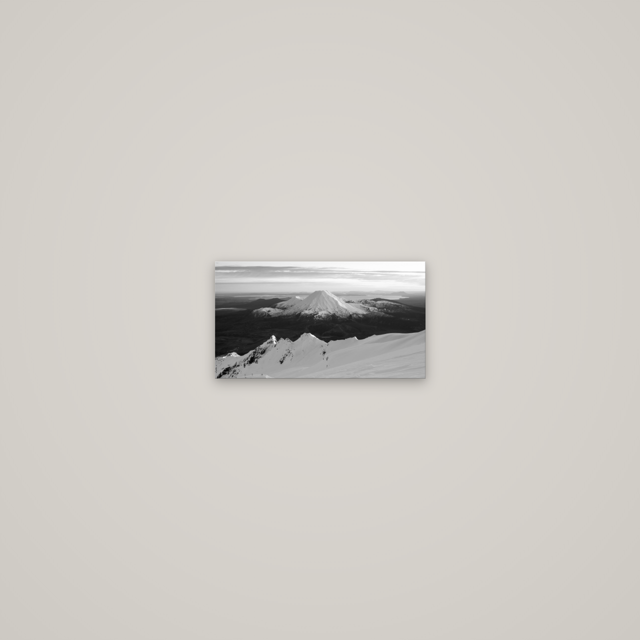 Volcanic Light, Mount Ngauruhoe — No frame, 27×15 cm. New Zealand fine art wall art by Stephen Milner.
