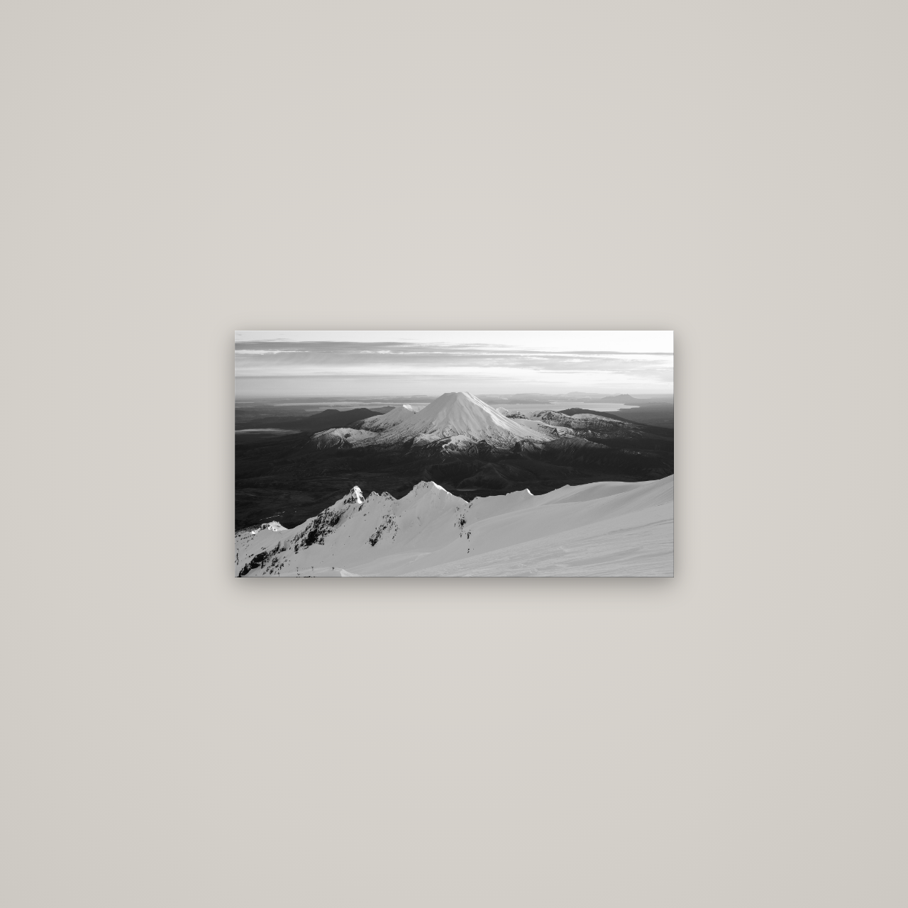 Volcanic Light, Mount Ngauruhoe — No frame, 64×36 cm. New Zealand fine art wall art by Stephen Milner.