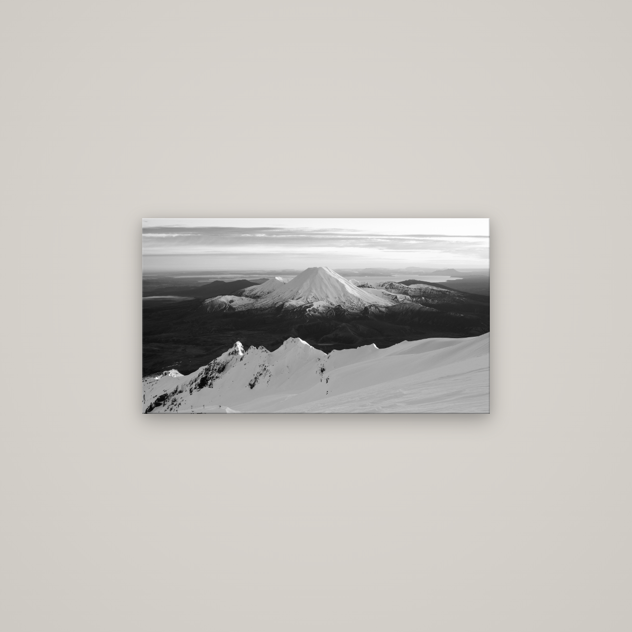 Volcanic Light, Mount Ngauruhoe — No frame, 80×45 cm. New Zealand fine art wall art by Stephen Milner.