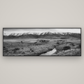 Whispers of Solitude, The Old Homestead — Basel Black Matte, 227×80 cm. New Zealand fine art wall art by Stephen Milner.