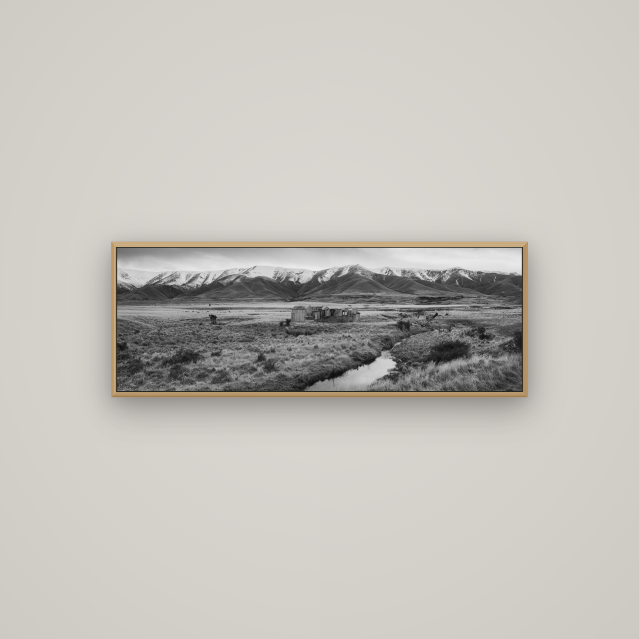 Whispers of Solitude, The Old Homestead, Basel Natural Oak, 113×40 cm. New Zealand fine art wall art by Stephen Milner.