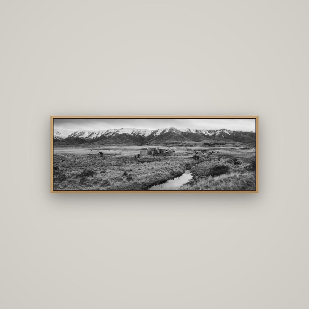 Whispers of Solitude, The Old Homestead, Basel Natural Oak, 113×40 cm. New Zealand fine art wall art by Stephen Milner.
