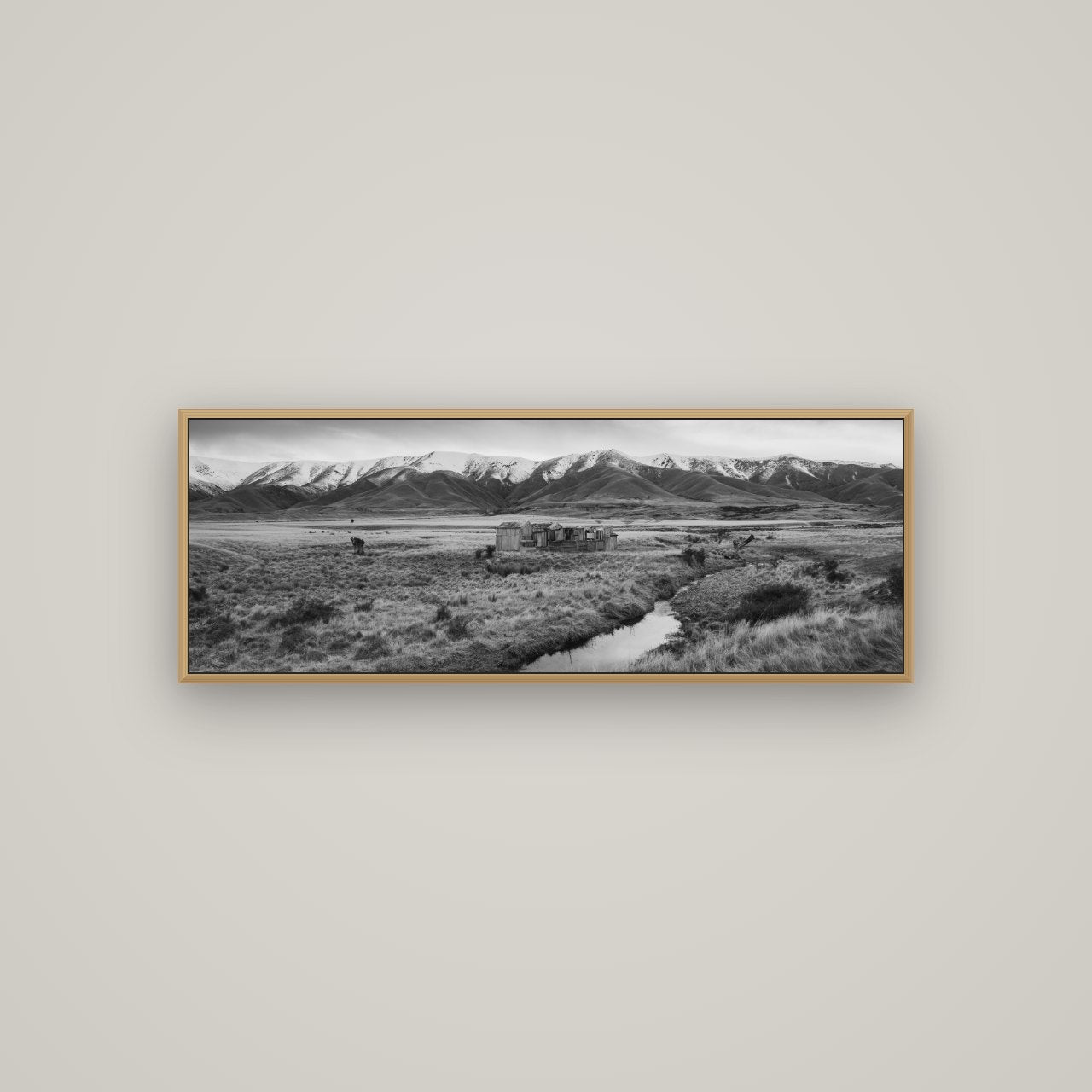 Whispers of Solitude, The Old Homestead, Basel Natural Oak, 113×40 cm. New Zealand fine art wall art by Stephen Milner.