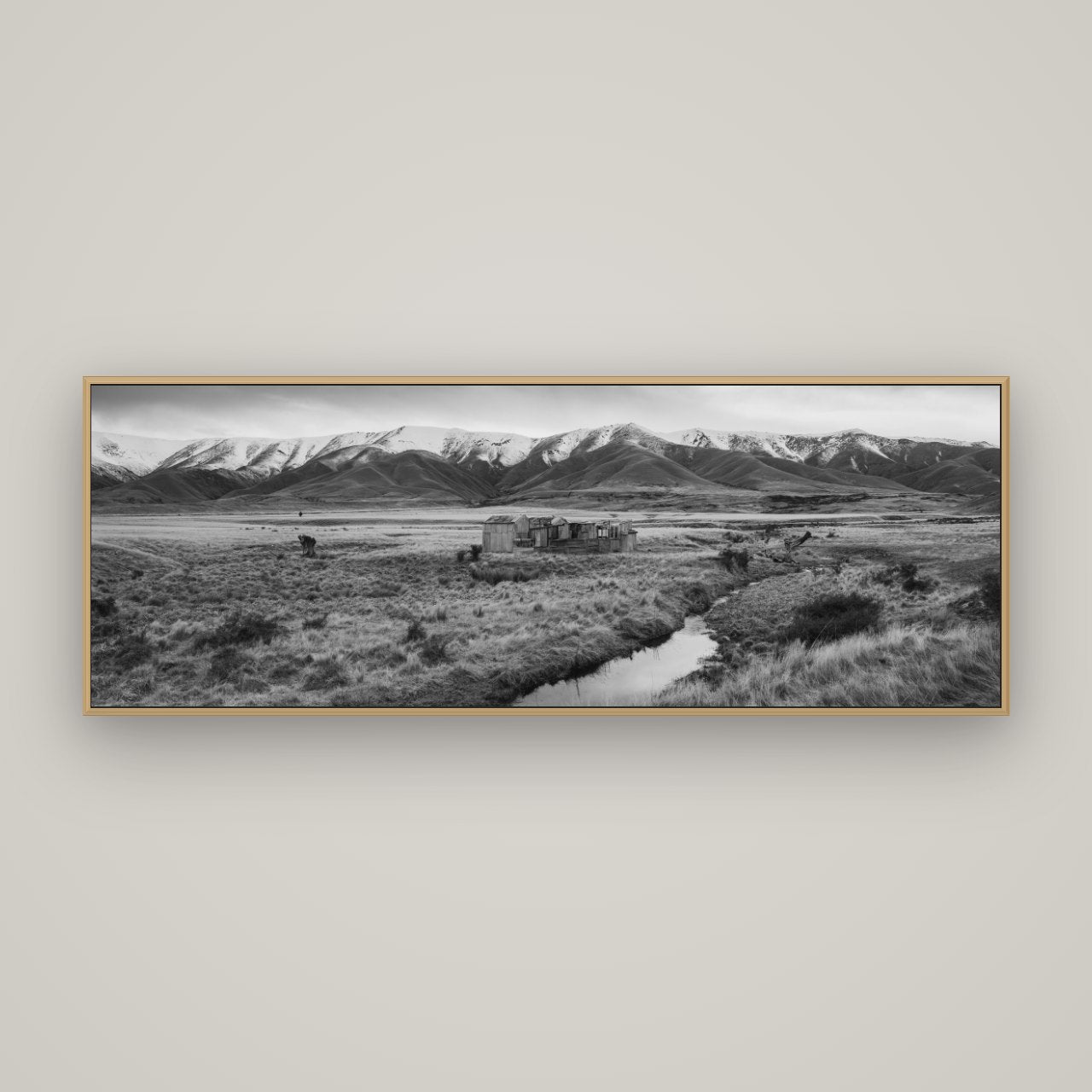 Whispers of Solitude, The Old Homestead, Basel Natural Oak, 170×60 cm. New Zealand fine art wall art by Stephen Milner.