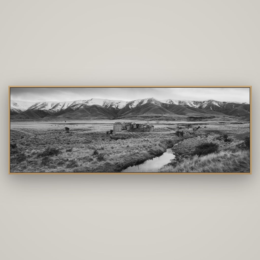 Whispers of Solitude, The Old Homestead, Basel Natural Oak, 198×70 cm. New Zealand fine art wall art by Stephen Milner.