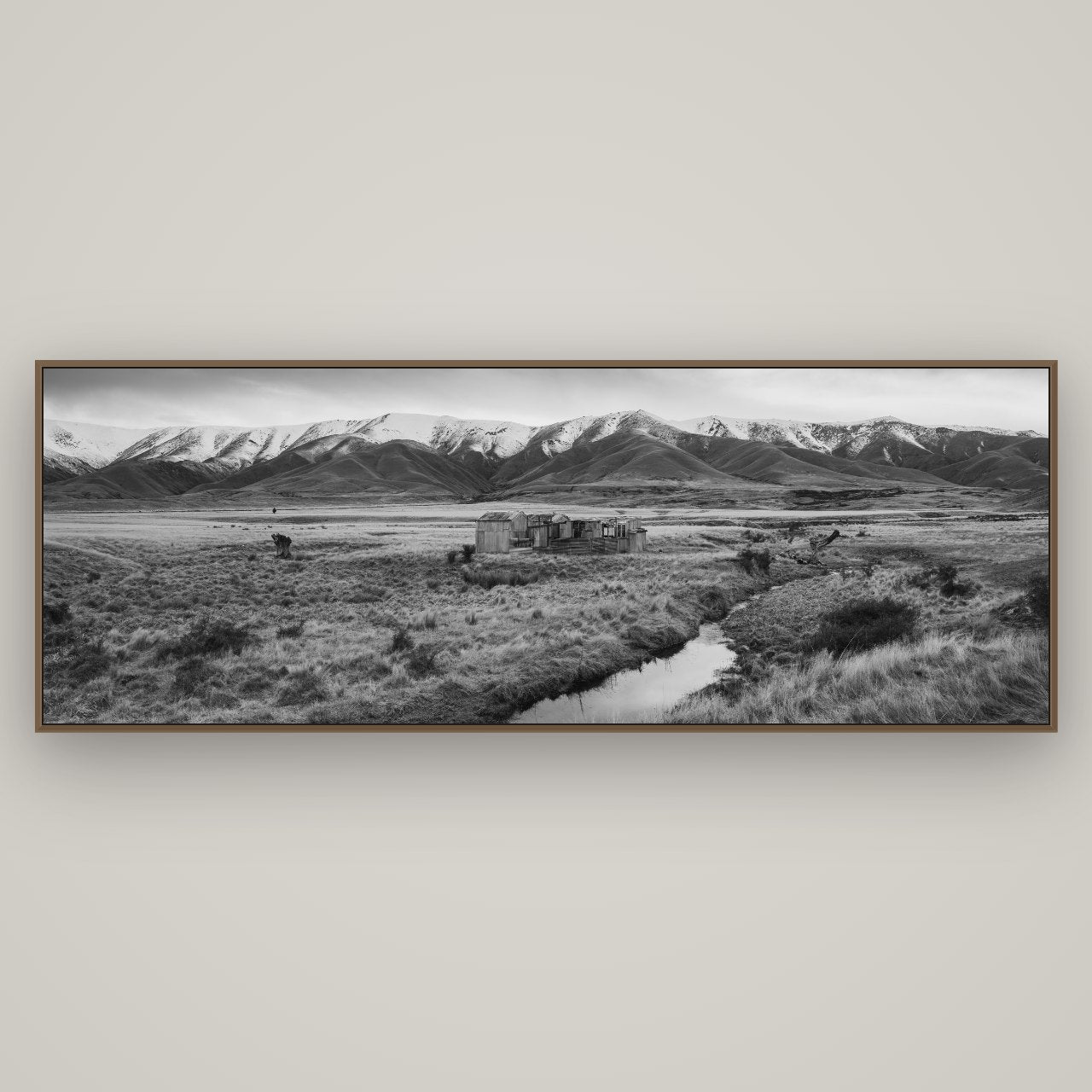Whispers of Solitude, The Old Homestead, Basel Walnut, 198×70 cm. New Zealand fine art wall art by Stephen Milner.
