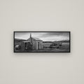 Whispers of Solitude, The Station Huts — Basel Black, 113×40 cm. New Zealand fine art wall art by Stephen Milner.
