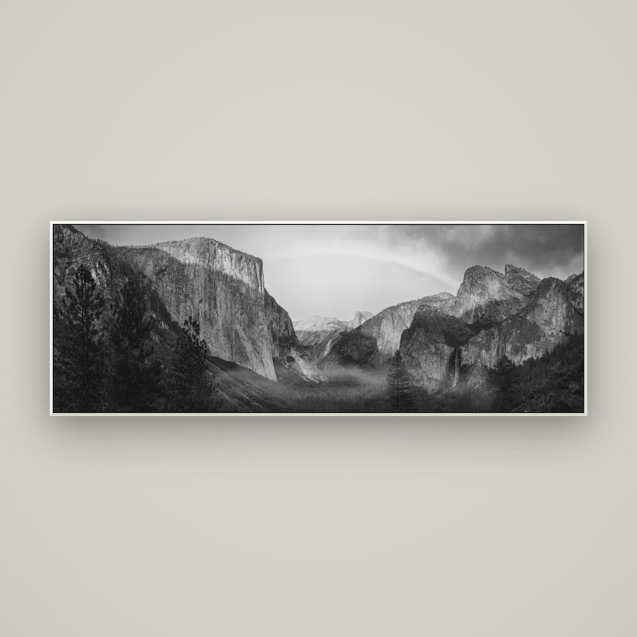 Yosemite's Embrace, Tunnel View at Sunset — ArtBox White, 170×60 cm. New Zealand fine art wall art by Stephen Milner.