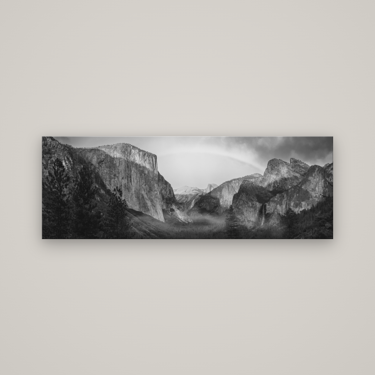 Yosemite's Embrace, Tunnel View at Sunset — No frame, 170×60 cm. New Zealand fine art wall art by Stephen Milner.
