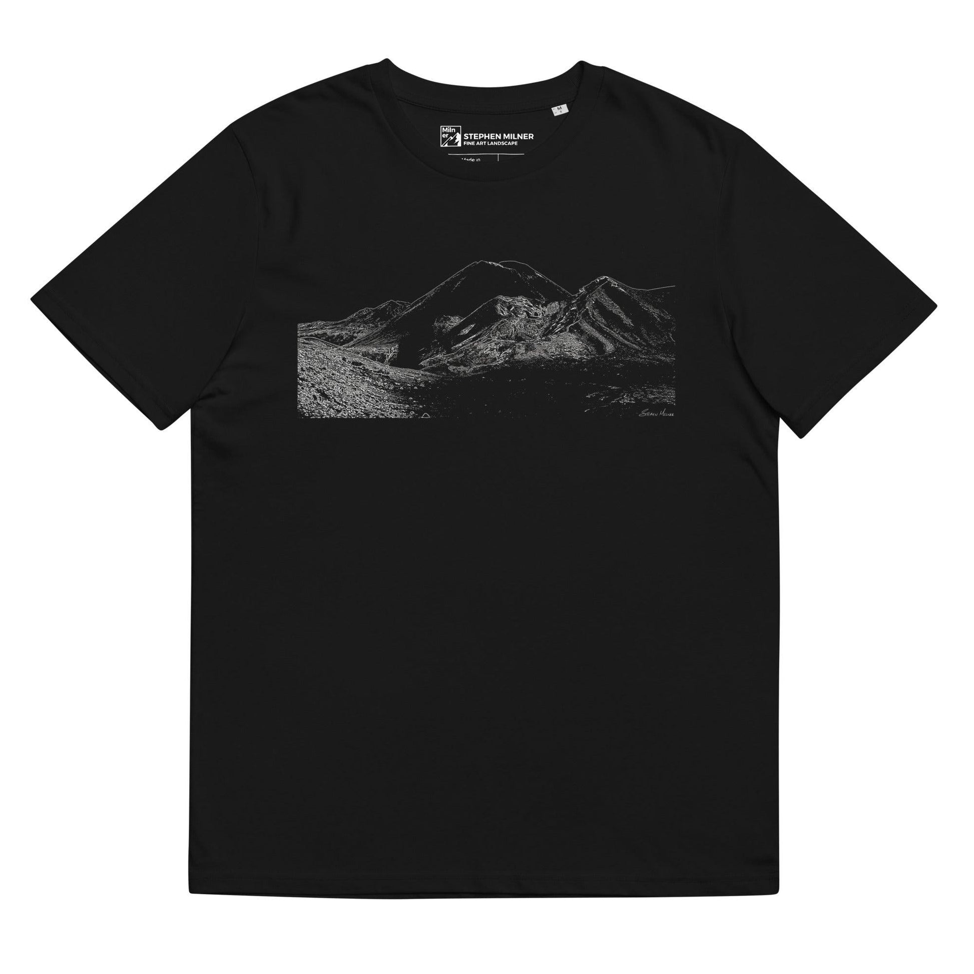 Tongariro Alpine Crossing unisex organic cotton t-shirt - by Award Winning New Zealand Landscape Photographer Stephen Milner