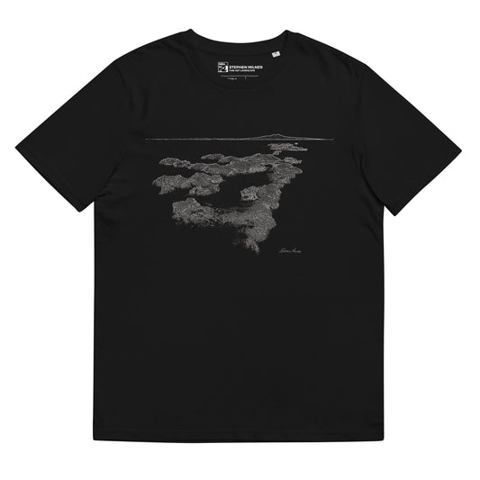 Rangitoto Island unisex organic cotton t-shirt - by Award Winning New Zealand Landscape Photographer Stephen Milner