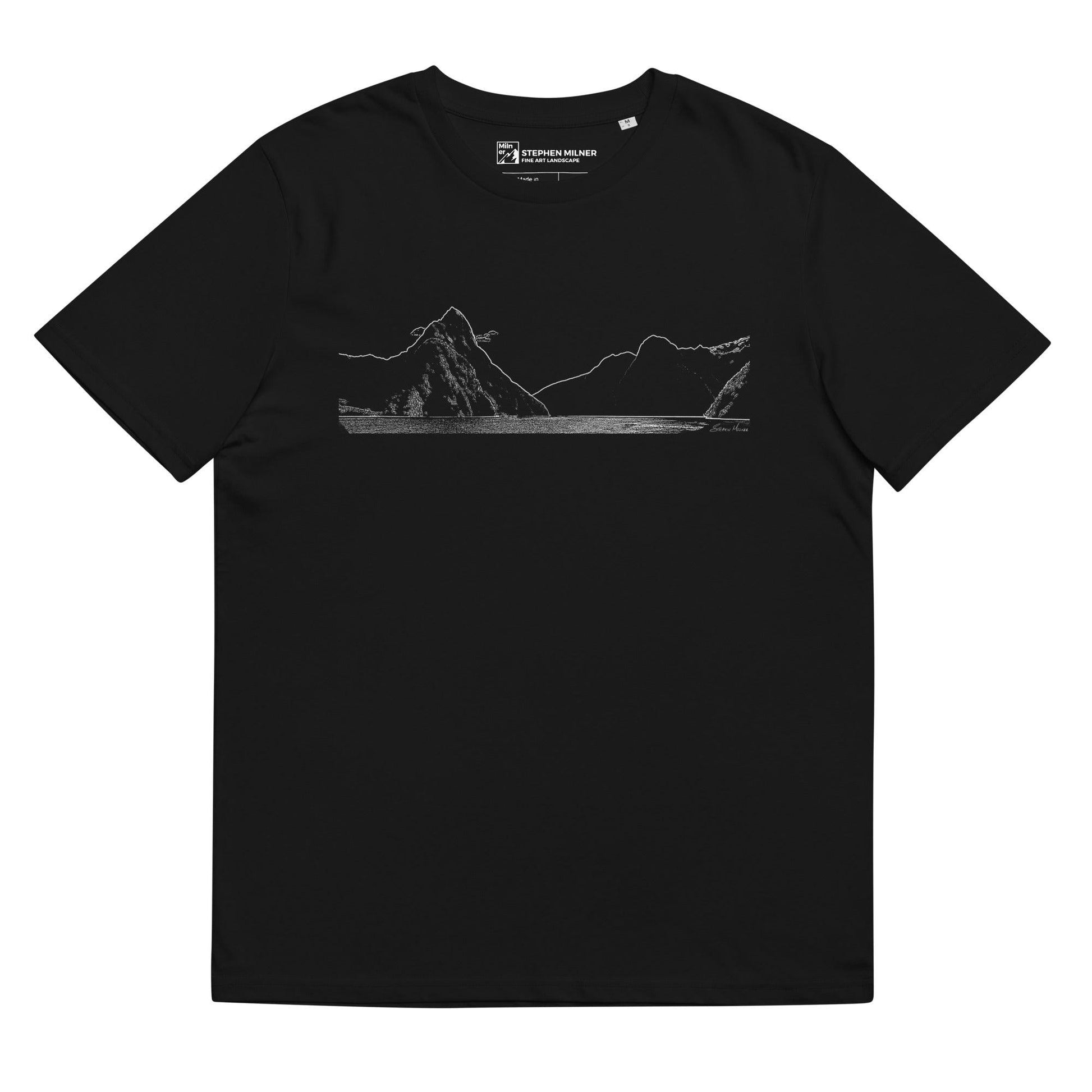 Milford Sound unisex organic cotton t-shirt - by Award Winning New Zealand Landscape Photographer Stephen Milner