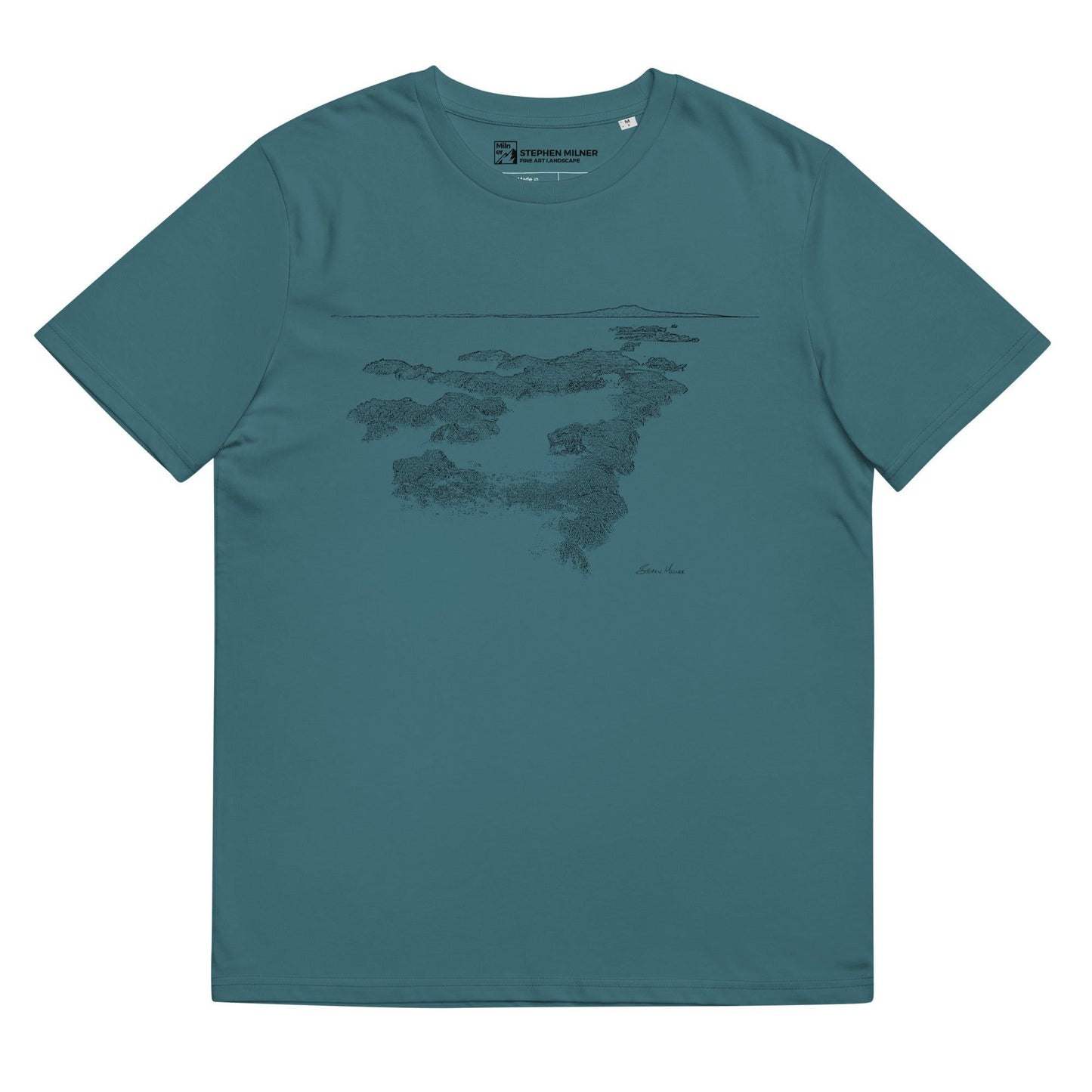 Rangitoto Island unisex organic cotton t-shirt - by Award Winning New Zealand Landscape Photographer Stephen Milner