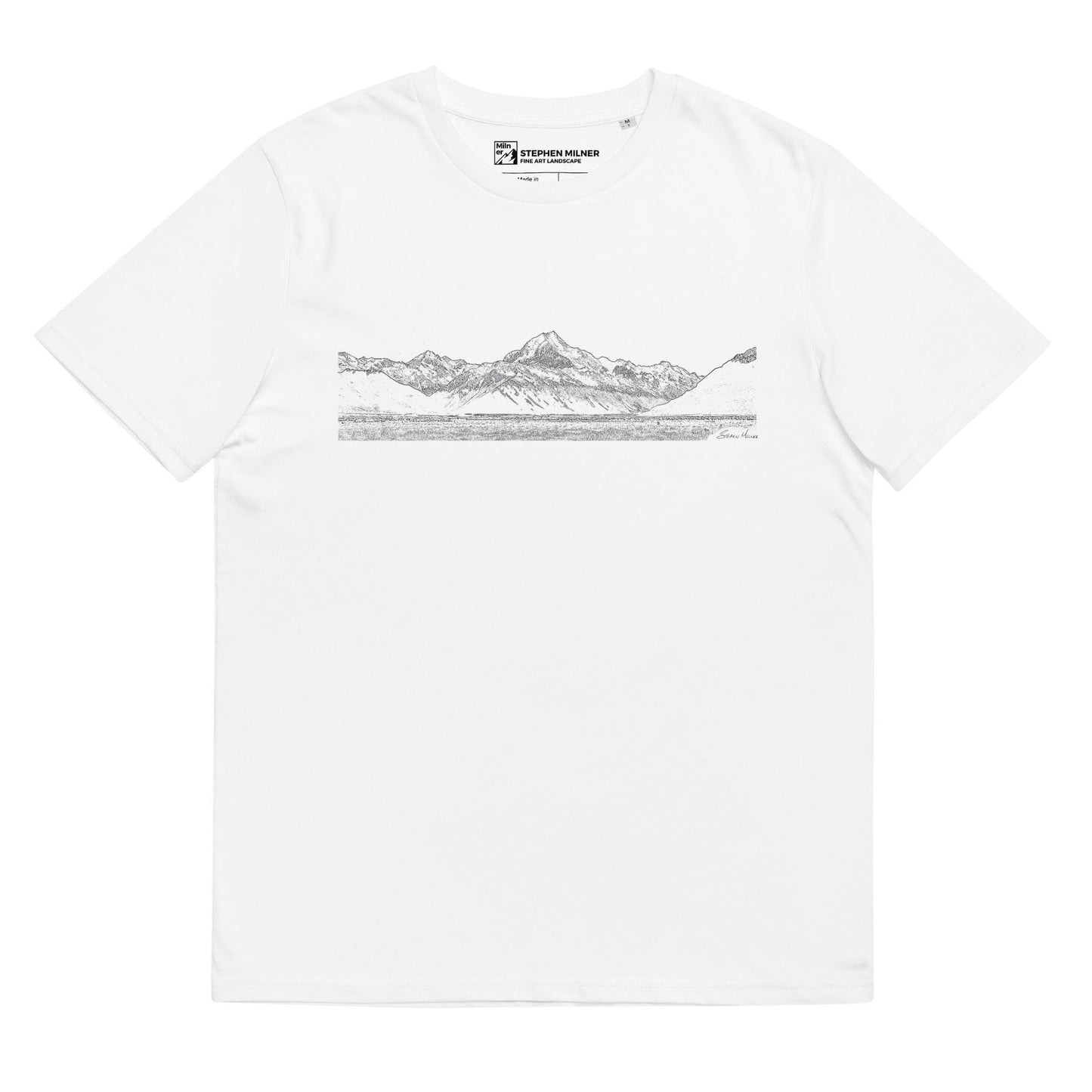 Mount Cook unisex organic cotton t-shirt - by Award Winning New Zealand Landscape Photographer Stephen Milner