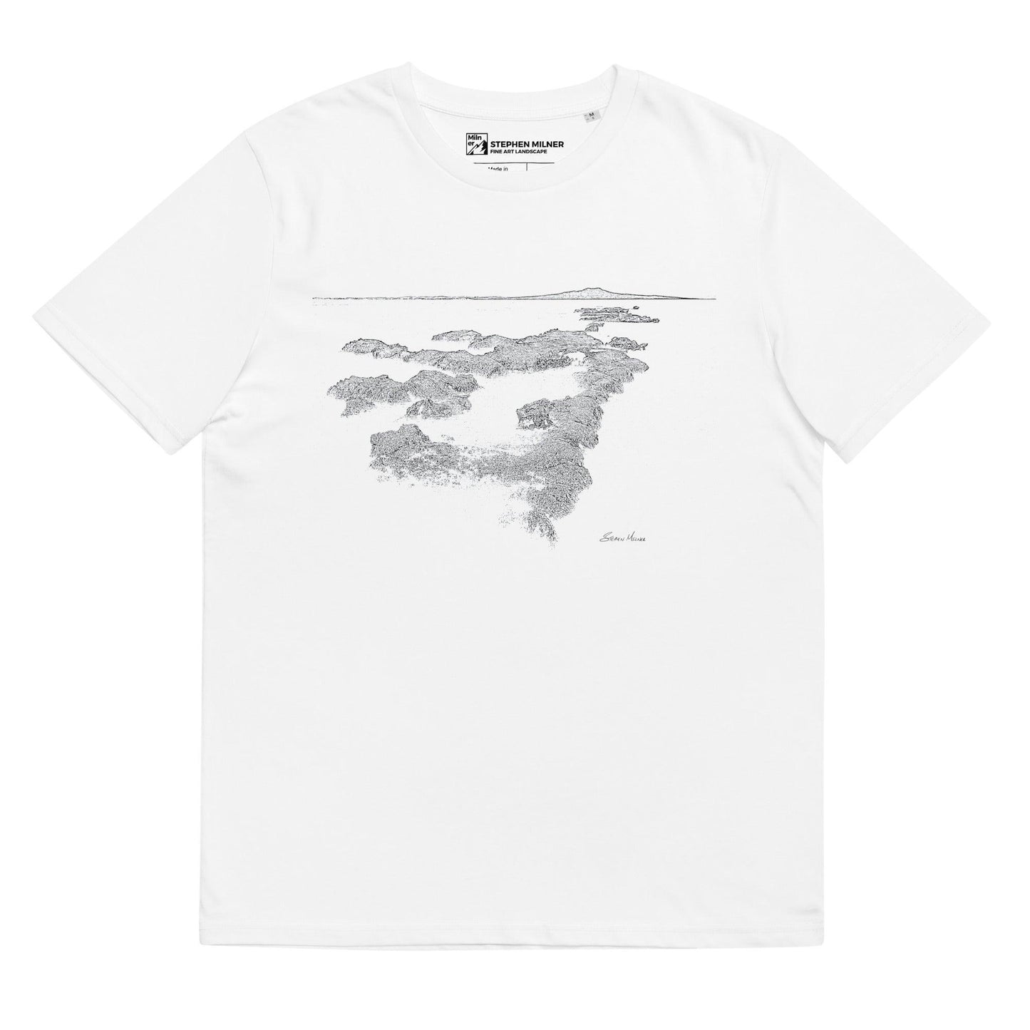 Rangitoto Island unisex organic cotton t-shirt - by Award Winning New Zealand Landscape Photographer Stephen Milner