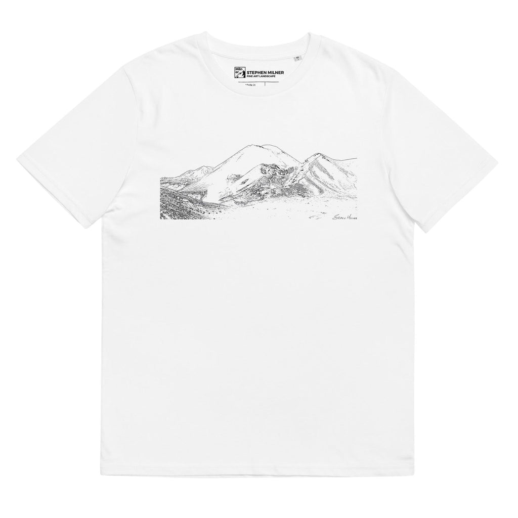 Tongariro Alpine Crossing unisex organic cotton t-shirt - by Award Winning New Zealand Landscape Photographer Stephen Milner