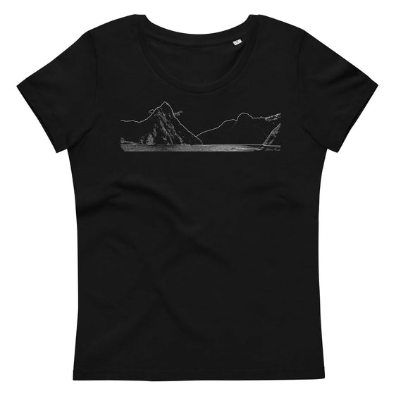 Milford Sound women's fitted eco tee - by Award Winning New Zealand Landscape Photographer Stephen Milner